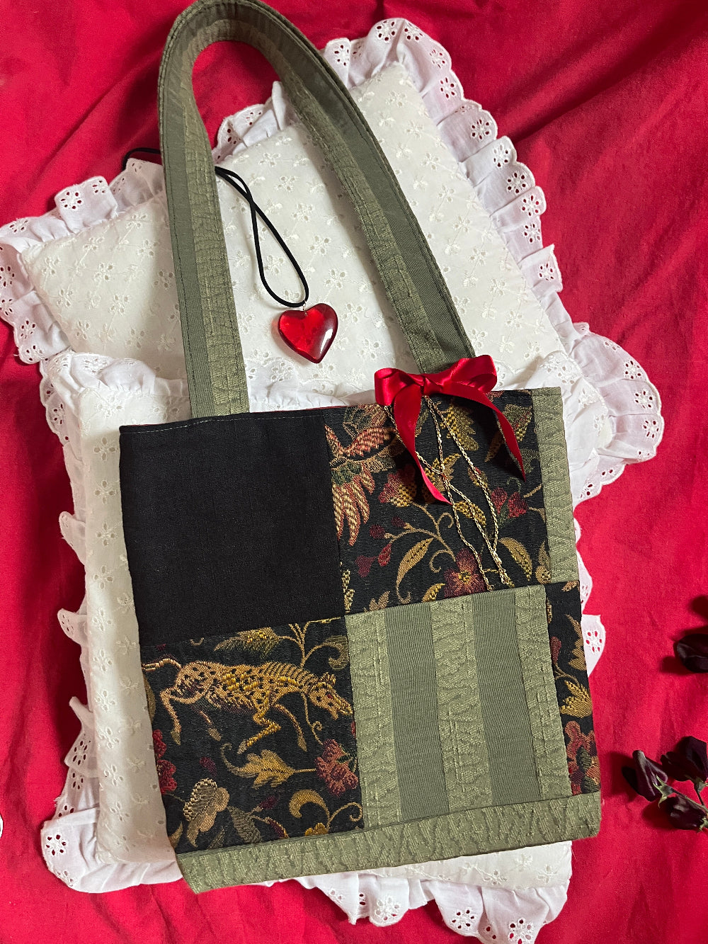 ˚⟡˖ ࣪Green Doe Patchwork Tote˚⟡˖ ࣪