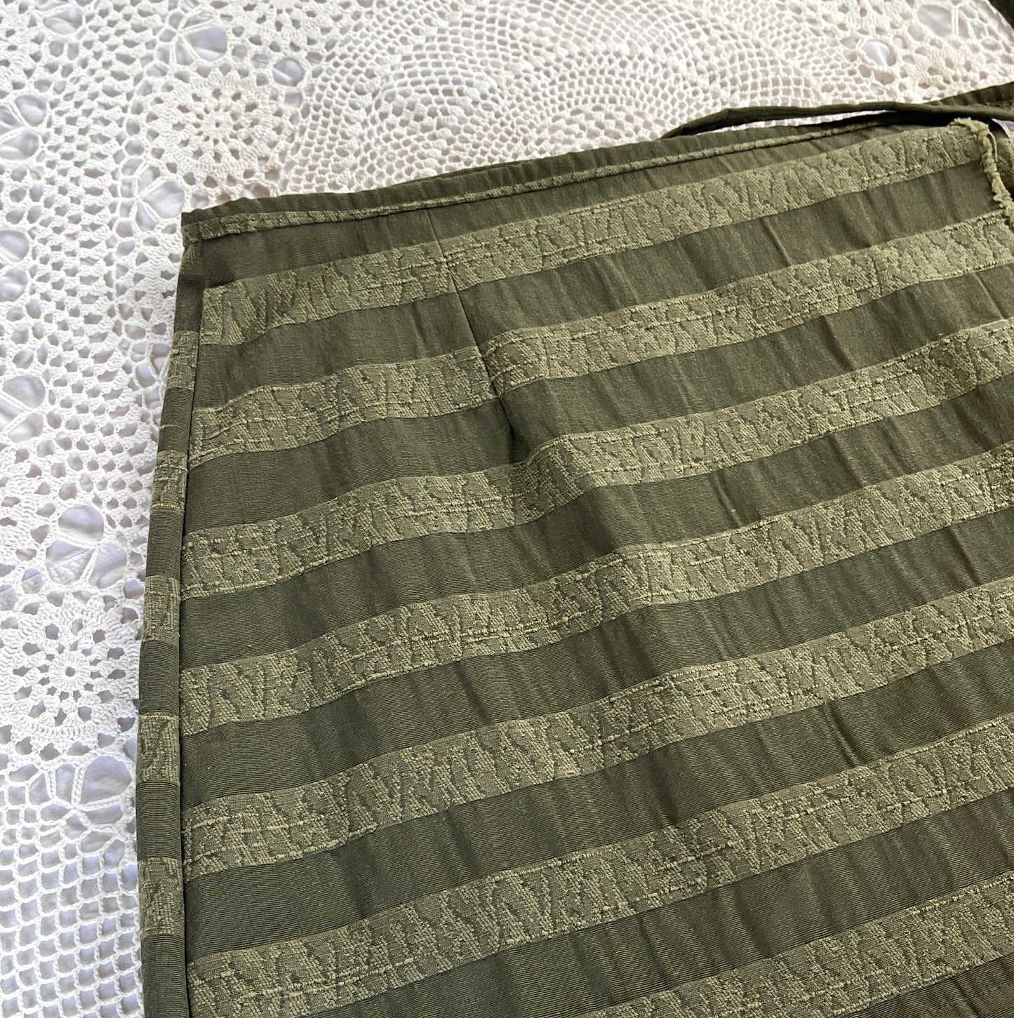 ˚₊✩‧₊green stripe wrap skirt ˚₊✩‧₊