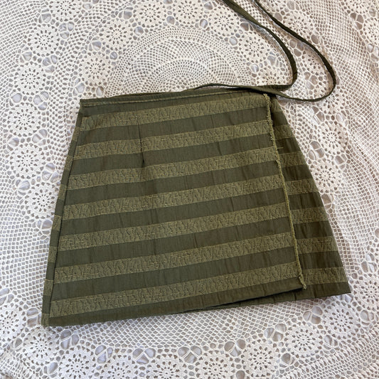 ˚₊✩‧₊green stripe wrap skirt ˚₊✩‧₊